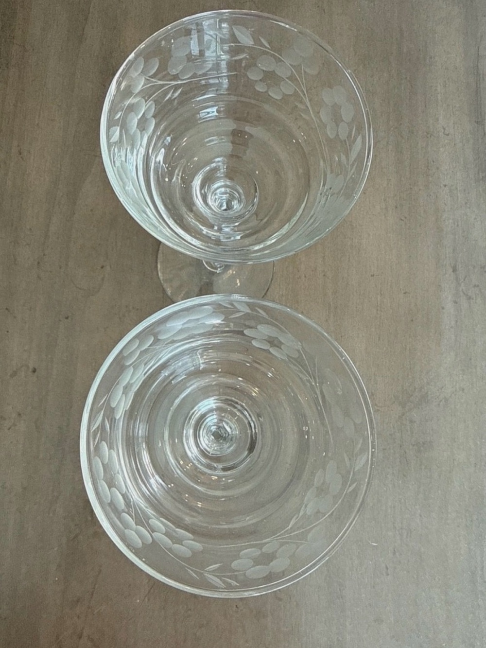 Libbey Rock Sharpe Berkley Floral Coupe Champagne Glasses - Clear Crystal - Picture 6 of 6